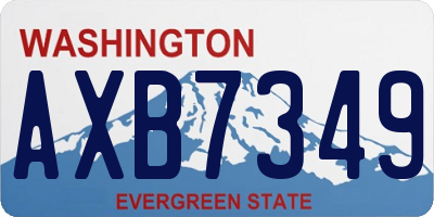 WA license plate AXB7349