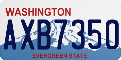 WA license plate AXB7350