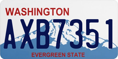 WA license plate AXB7351