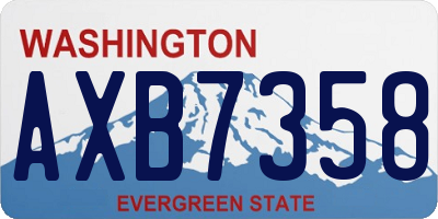 WA license plate AXB7358
