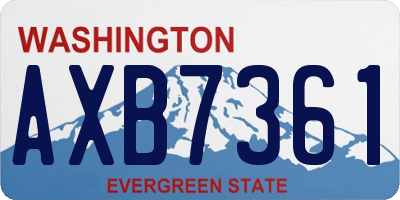 WA license plate AXB7361