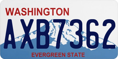 WA license plate AXB7362