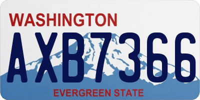 WA license plate AXB7366