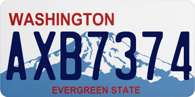 WA license plate AXB7374