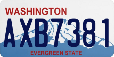 WA license plate AXB7381