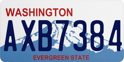 WA license plate AXB7384