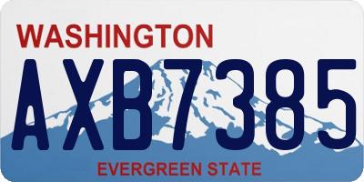 WA license plate AXB7385