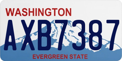 WA license plate AXB7387