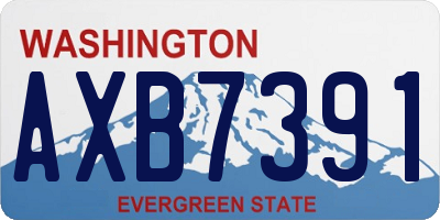 WA license plate AXB7391