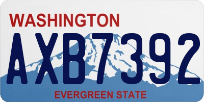 WA license plate AXB7392