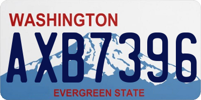 WA license plate AXB7396