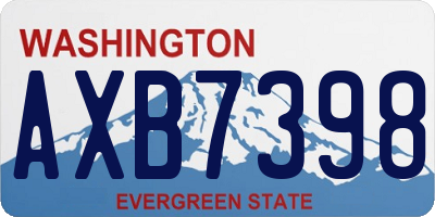 WA license plate AXB7398