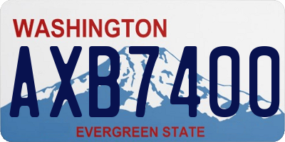 WA license plate AXB7400