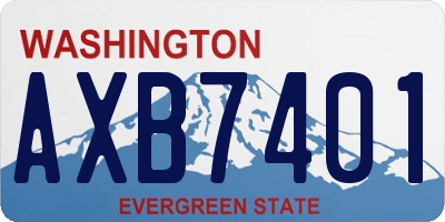 WA license plate AXB7401