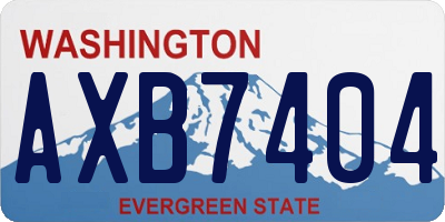 WA license plate AXB7404