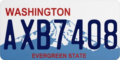 WA license plate AXB7408