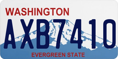 WA license plate AXB7410