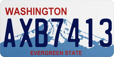WA license plate AXB7413