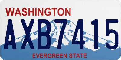 WA license plate AXB7415