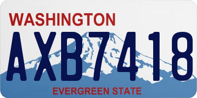 WA license plate AXB7418