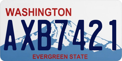 WA license plate AXB7421