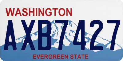 WA license plate AXB7427