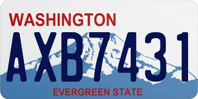 WA license plate AXB7431