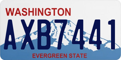 WA license plate AXB7441