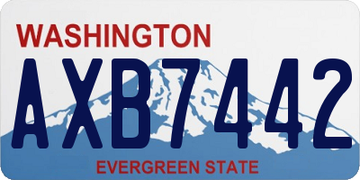 WA license plate AXB7442