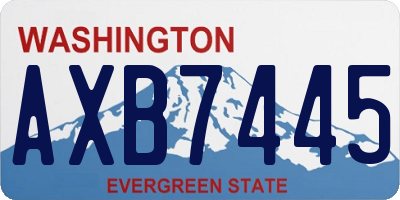 WA license plate AXB7445