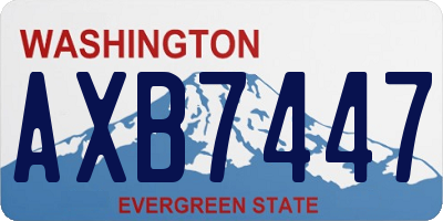 WA license plate AXB7447