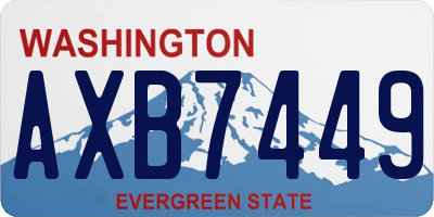 WA license plate AXB7449