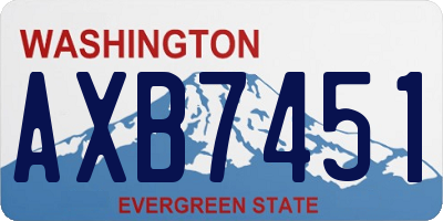 WA license plate AXB7451