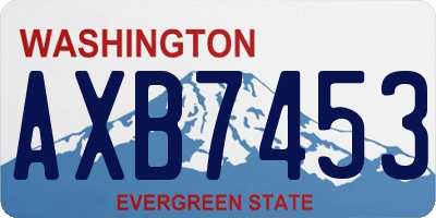 WA license plate AXB7453