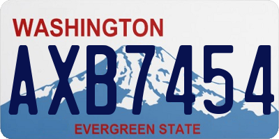 WA license plate AXB7454