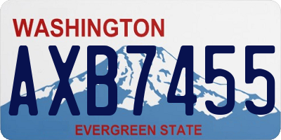 WA license plate AXB7455