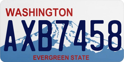 WA license plate AXB7458