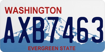 WA license plate AXB7463
