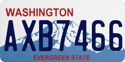 WA license plate AXB7466
