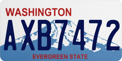 WA license plate AXB7472