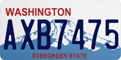 WA license plate AXB7475