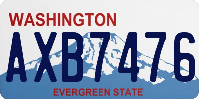 WA license plate AXB7476