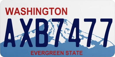 WA license plate AXB7477