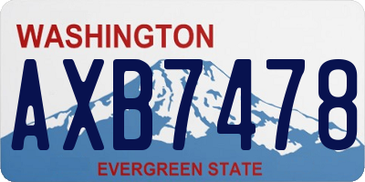 WA license plate AXB7478