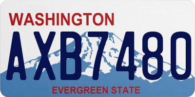 WA license plate AXB7480