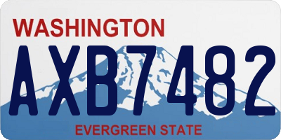 WA license plate AXB7482