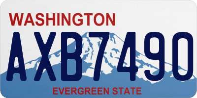 WA license plate AXB7490