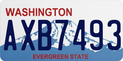 WA license plate AXB7493
