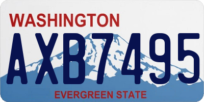 WA license plate AXB7495
