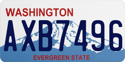 WA license plate AXB7496